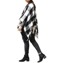Load image into Gallery viewer, Buffalo Plaid Poncho - White