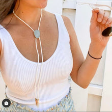 Load image into Gallery viewer, Gemstone Bolo Tie - Aquamarine (Silver)