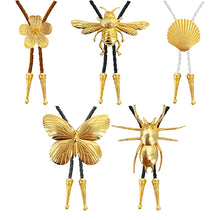 Load image into Gallery viewer, Gold Bumblebee Bolo Tie