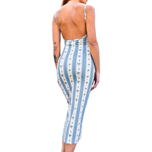 Load image into Gallery viewer, Backless Maxi Dress - Blue Coquette