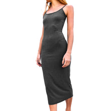 Load image into Gallery viewer, Backless Maxi Dress - Heather Grey