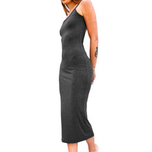 Load image into Gallery viewer, Backless Maxi Dress - Heather Grey