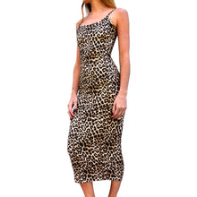 Load image into Gallery viewer, Backless Maxi Dress - Leopard