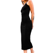 Load image into Gallery viewer, Backless Maxi Dress - Solid Black