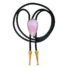 Load image into Gallery viewer, Gemstone Bolo Tie - Pink Opal (Gold)