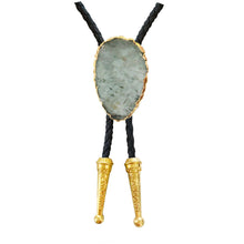 Load image into Gallery viewer, Gemstone Bolo Tie - Aquamarine (Gold)