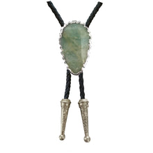 Load image into Gallery viewer, Gemstone Bolo Tie - Aquamarine (Silver)