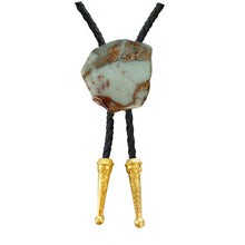 Load image into Gallery viewer, Gemstone Bolo Tie - Aqua Terra (Silver or Gold)