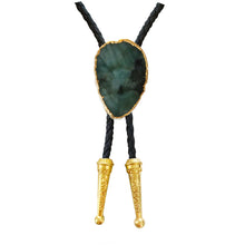 Load image into Gallery viewer, Gemstone Bolo Tie - Emerald (Gold)