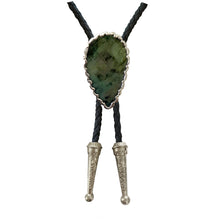 Load image into Gallery viewer, Gemstone Bolo Tie - Emerald (Silver)