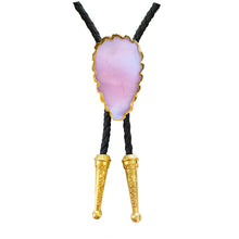 Load image into Gallery viewer, Gemstone Bolo Tie - Pink Opal (Gold)