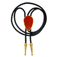 Load image into Gallery viewer, Gemstone Bolo Tie - Red Jasper (Gold)