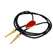 Load image into Gallery viewer, Gemstone Bolo Tie - Red Jasper (Gold)