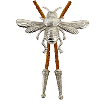 Load image into Gallery viewer, Silver Bumblebee Bolo Tie