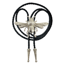 Load image into Gallery viewer, Silver Bumblebee Bolo Tie