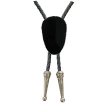Load image into Gallery viewer, Gemstone Bolo Tie - Onyx (Silver)
