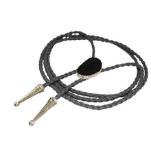 Load image into Gallery viewer, Gemstone Bolo Tie - Onyx (Silver)