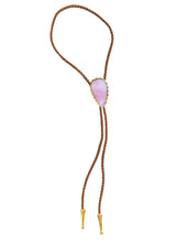 Load image into Gallery viewer, Gemstone Bolo Tie - Pink Opal (Gold)