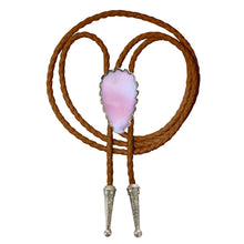 Load image into Gallery viewer, Gemstone Bolo Tie - Pink Opal (Silver)