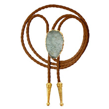Load image into Gallery viewer, Gemstone Bolo Tie - Aquamarine (Gold)