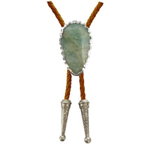Load image into Gallery viewer, Gemstone Bolo Tie - Aquamarine (Silver)
