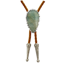 Load image into Gallery viewer, Gemstone Bolo Tie - Aquamarine (Silver)
