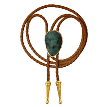 Load image into Gallery viewer, Gemstone Bolo Tie - Emerald (Gold)