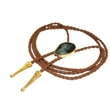 Load image into Gallery viewer, Gemstone Bolo Tie - Emerald (Gold)