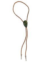Load image into Gallery viewer, Gemstone Bolo Tie - Emerald (Silver)