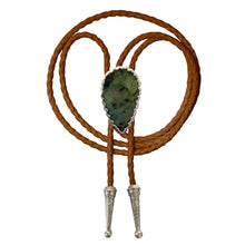 Load image into Gallery viewer, Gemstone Bolo Tie - Emerald (Silver)