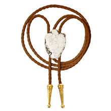 Load image into Gallery viewer, Gemstone Bolo Tie - Howlite (Silver or Gold)