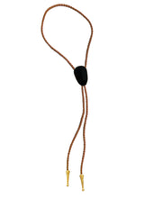 Load image into Gallery viewer, Gemstone Bolo Tie - Onyx (Gold)