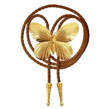 Load image into Gallery viewer, Gold Butterfly Bolo Tie