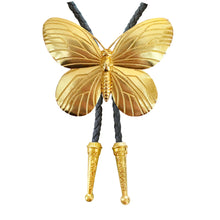 Load image into Gallery viewer, Gold Butterfly Bolo Tie