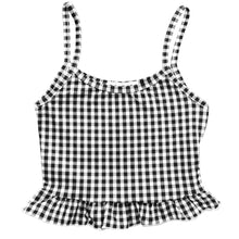 Load image into Gallery viewer, Girl's Ruffle Tank & Bells Set - Black Gingham