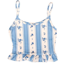 Load image into Gallery viewer, Girl's Ruffle Tank & Bells Set - Blue Coquette