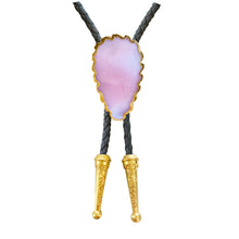 Load image into Gallery viewer, Gemstone Bolo Tie - Pink Opal (Gold)