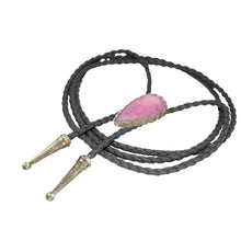 Load image into Gallery viewer, Gemstone Bolo Tie - Pink Opal (Silver)