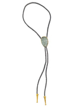 Load image into Gallery viewer, Gemstone Bolo Tie - Aquamarine (Gold)