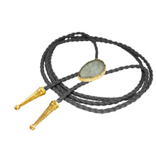 Load image into Gallery viewer, Gemstone Bolo Tie - Aquamarine (Gold)