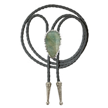 Load image into Gallery viewer, Gemstone Bolo Tie - Aquamarine (Silver)