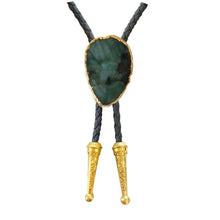 Load image into Gallery viewer, Gemstone Bolo Tie - Emerald (Gold)
