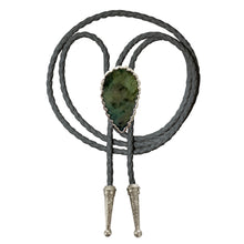 Load image into Gallery viewer, Gemstone Bolo Tie - Emerald (Silver)