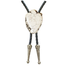 Load image into Gallery viewer, Gemstone Bolo Tie - Howlite (Silver or Gold)
