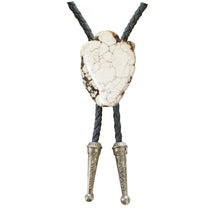 Load image into Gallery viewer, Gemstone Bolo Tie - Howlite (Silver or Gold)