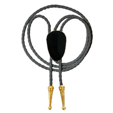 Load image into Gallery viewer, Gemstone Bolo Tie - Onyx (Gold)
