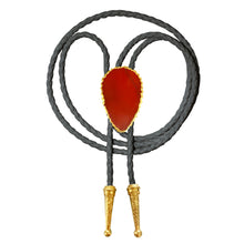 Load image into Gallery viewer, Gemstone Bolo Tie - Red Jasper (Gold)