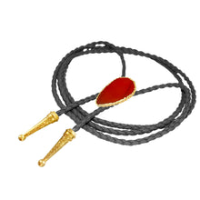 Load image into Gallery viewer, Gemstone Bolo Tie - Red Jasper (Gold)