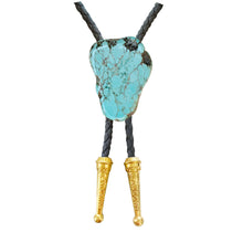 Load image into Gallery viewer, Gemstone Bolo Tie - Tuquoise (Silver or Gold)
