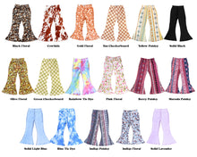 Load image into Gallery viewer, Girl's Bell Bottoms - Pink Floral